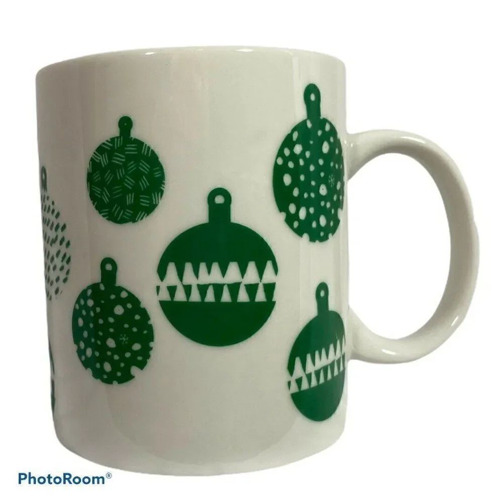 Starbucks 2016 Green White Christmas Ornament Mug